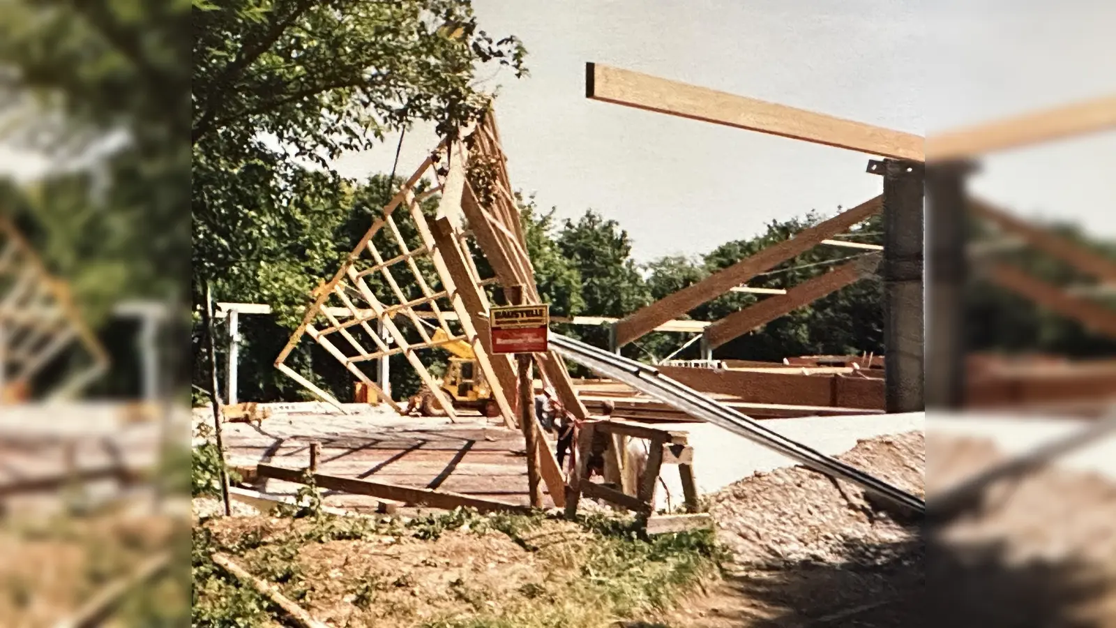Die Baustelle der Tennishalle des TSV Forstenried. Vor 30 Jahren begann hier der Spielbetrieb. (Foto: TSV Forstenried e.V.)