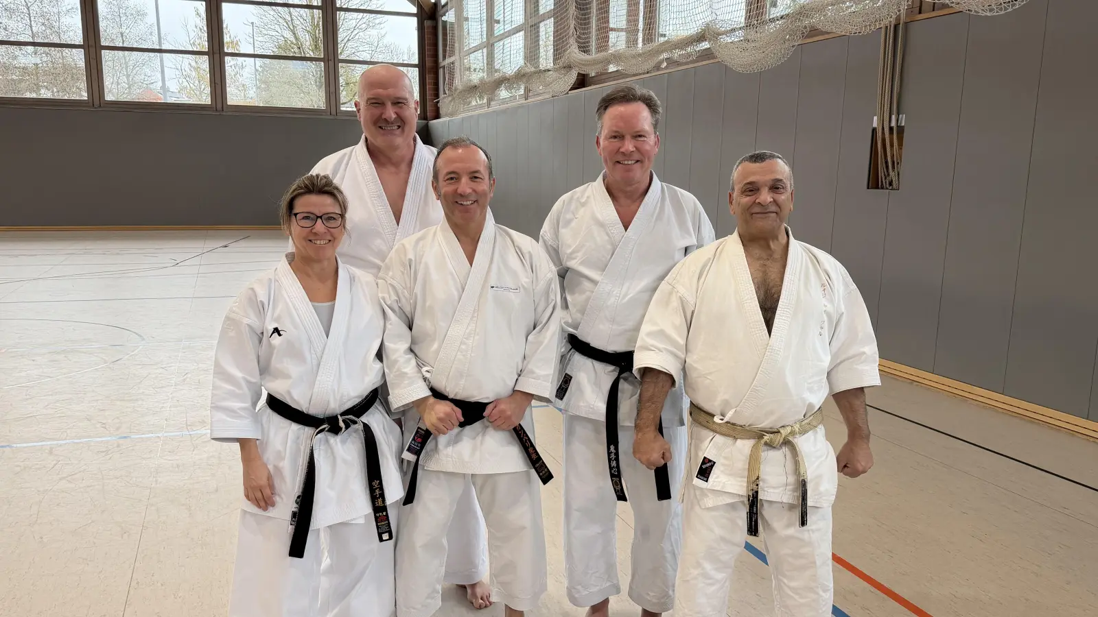 Kamen zum Lehrgang zusammen (v.l.): Anja Kaufmann, Alex Kaufmann, Silvio Campari, Frank Schneider und Luigi Bettini  (Foto: Budo-Verein)