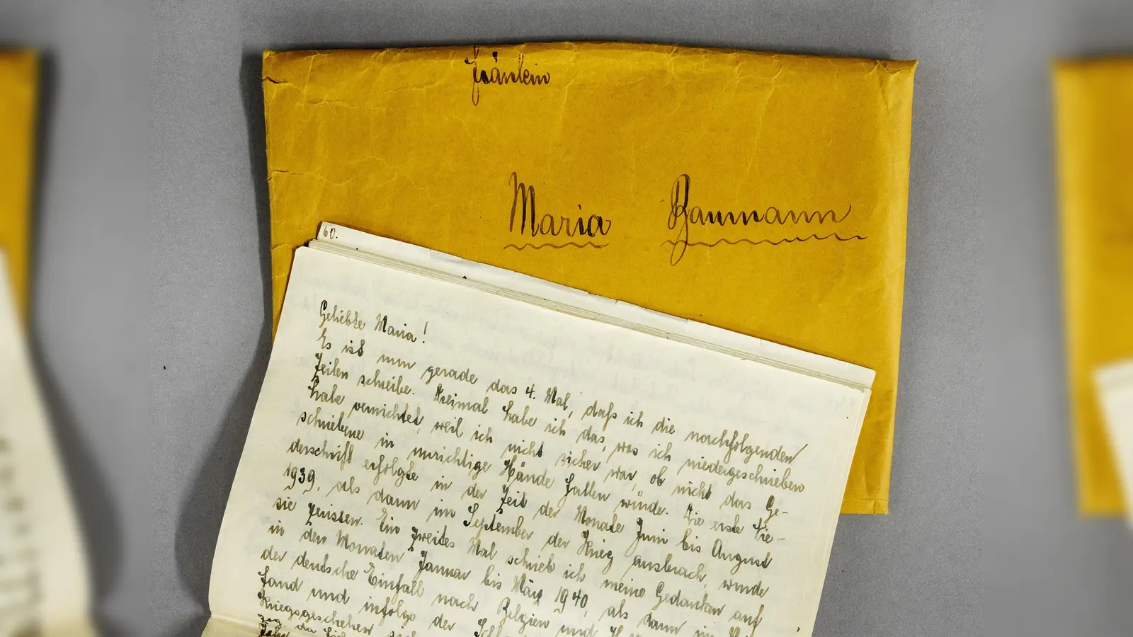 Durch seine Briefe an Maria Baumann lernt man das Privatleben des FC Bayern-Präsidenten kennen. Hier ein Schreiben vom 30. Januar 1945 aus dem Nachlass Kurt und Maria Landauer, Jüdisches Museum München. (Foto: Franz Kimmel)