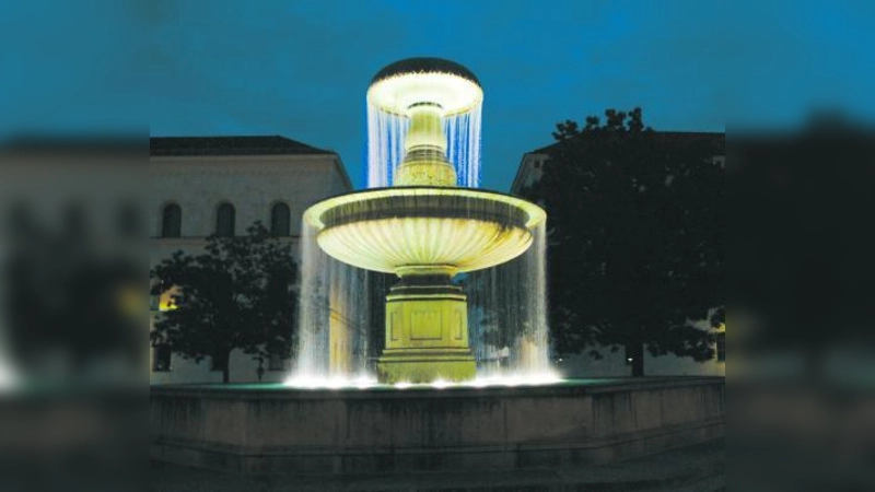 Wenn kein Geld fließt, sieht es gleich zappenduster aus: der Brunnen vor der Münchner Uni. (Foto: pixelio.de)