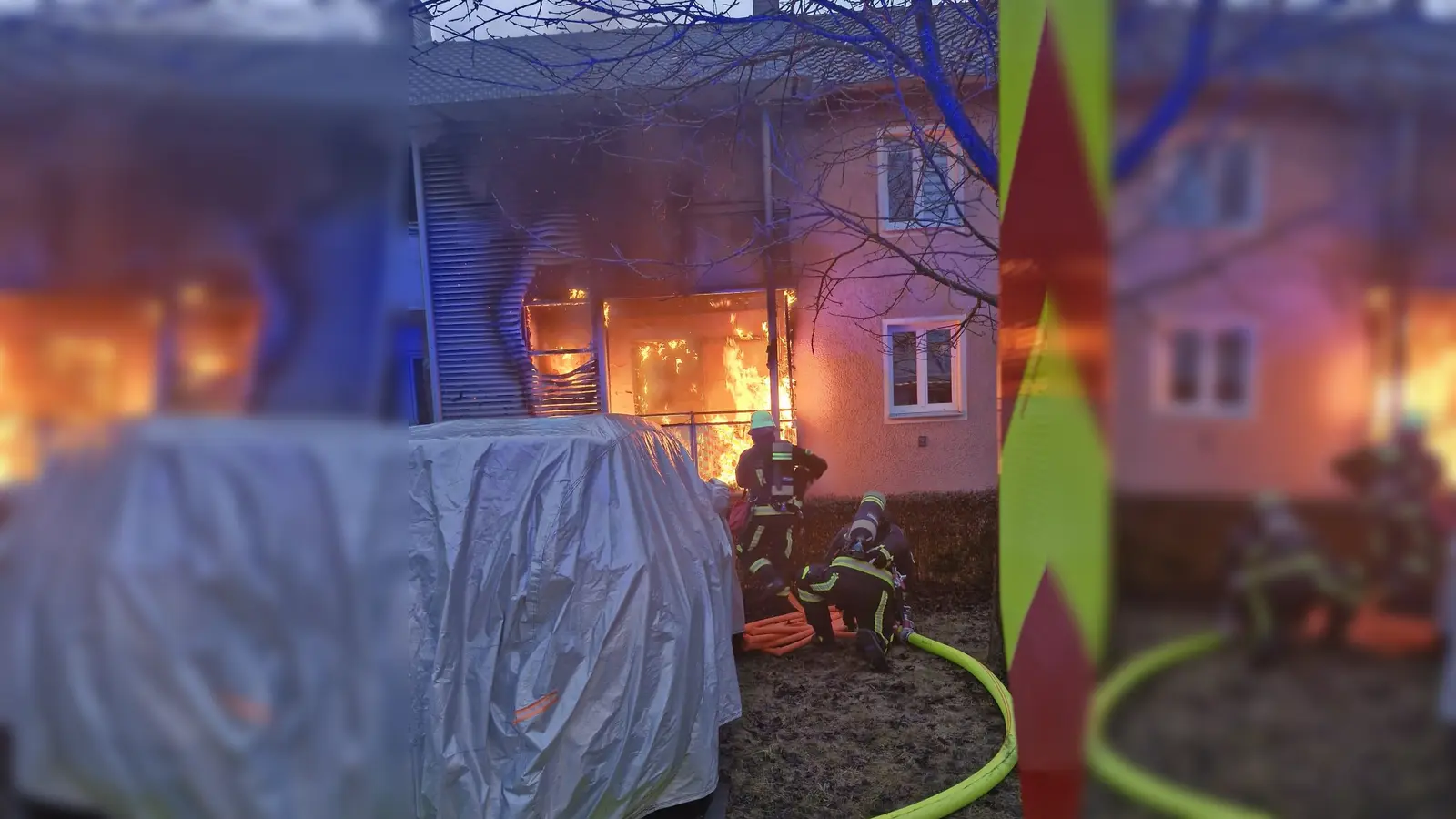 Nur mit Atemschutz konnten die Feuerwehrler den Brand löschen. (Foto: FF Dachau)
