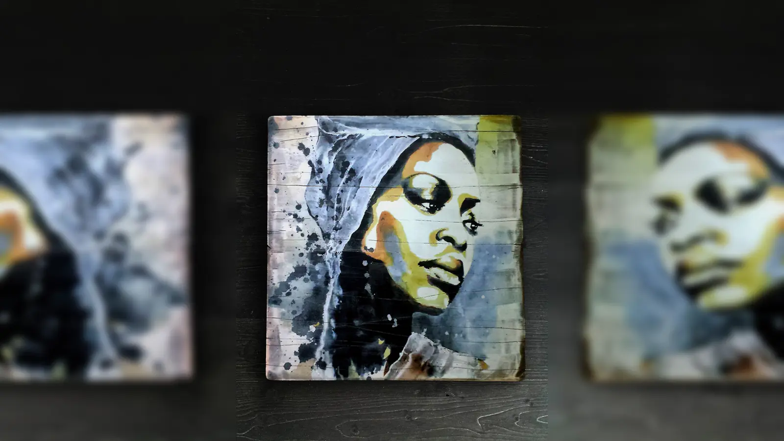 Porträt der US-amerikanischen Soul-Sängerin Erykah Badu, gefertigt von Angelina Mühlberg. (Foto: Angelina Mühlberg)