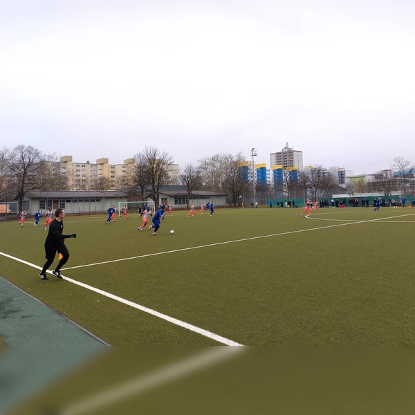 Auf der Bezirkssportanlage Bert-Brecht-Allee in Neuperlach werden die zwei Kunstrasenplätze ausgetauscht. (Foto: bas)