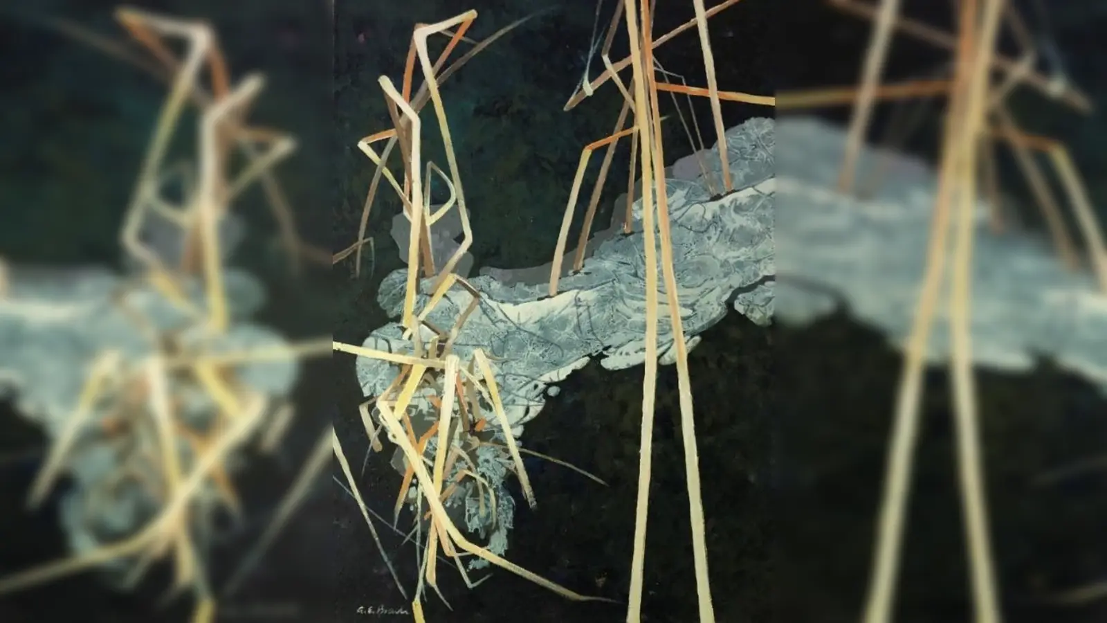 „Schilf im Eis”: dieses Werk von Angelika Brach ist in der Ausstellung „Kraft der Linie” zu sehen. (Foto: Angelika Brach)