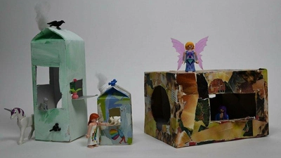 Aus alten Verpackungen entstehen kleine Kunstwerke. (Foto: Umdenkerei)