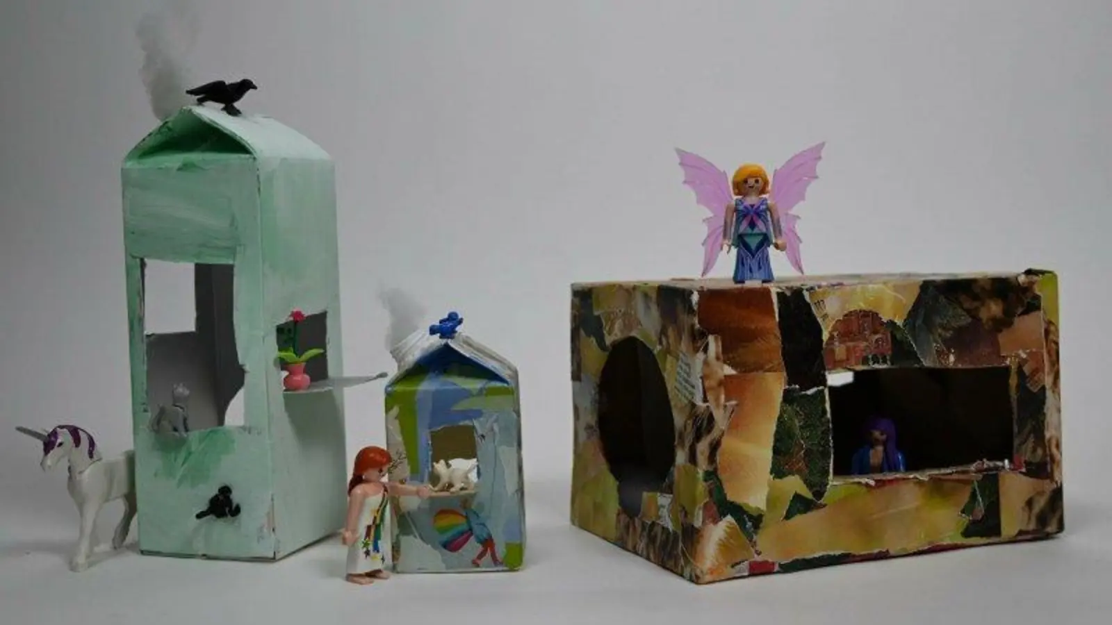 Aus alten Verpackungen entstehen kleine Kunstwerke. (Foto: Umdenkerei)