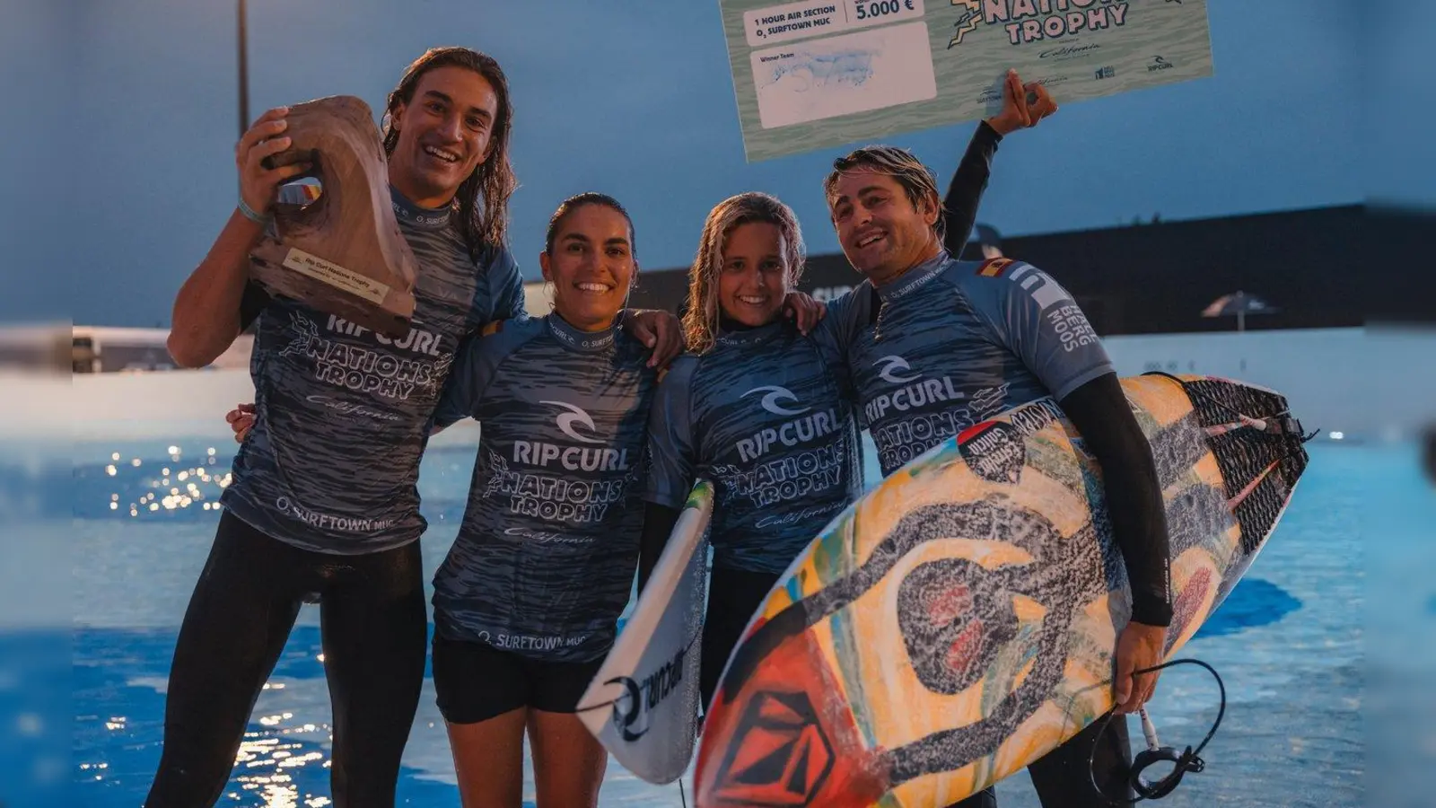 Team Spanien holt sich den Titel bei der ersten Rip Curl Nations Trophy und schreibt damit ein neues Kapitel im europäischen Surfen. (Foto: O2 Surftown)