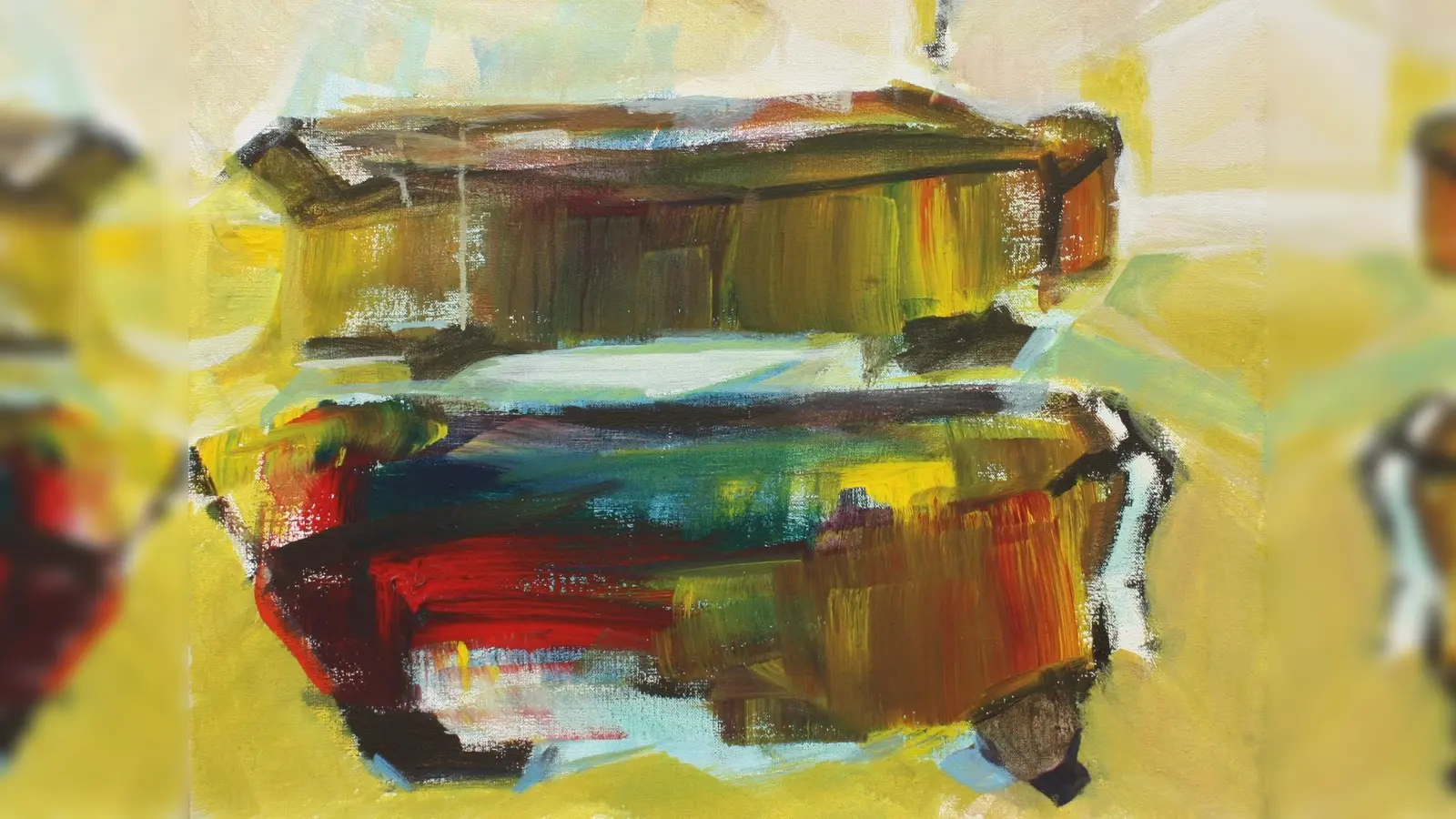 „4 Klaviere” ist der Titel dieses Gemäldes, mit dem die Künstlerin Margret Kube Johann Sebastian Bach ihre Referenz erweist.  (Foto: Margret Kube )