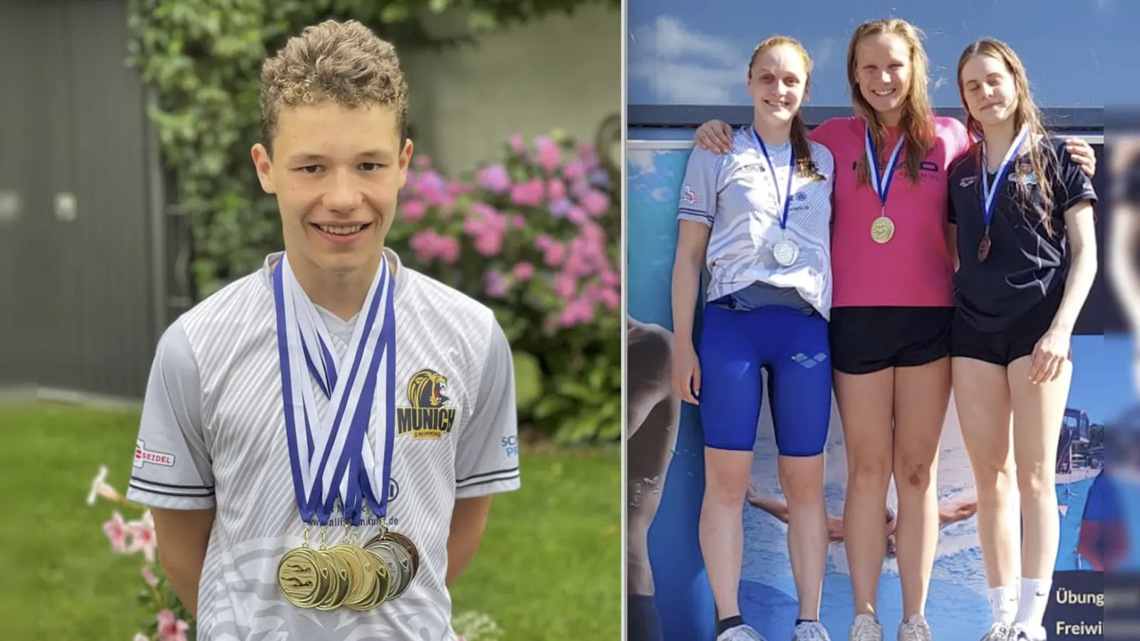 Vier Meistertitel holte Paul Hinze, während Amelie Zachhuber (rechts in der Mitte) über 50 Meter Freistil und 50 Meter Schmetterling zu Gold schwamm. (Foto: Verein)