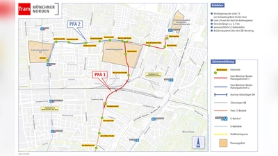 Details zur Streckenführung zeigt diese Karte (Stand April 2023).  (Foto: MVG)