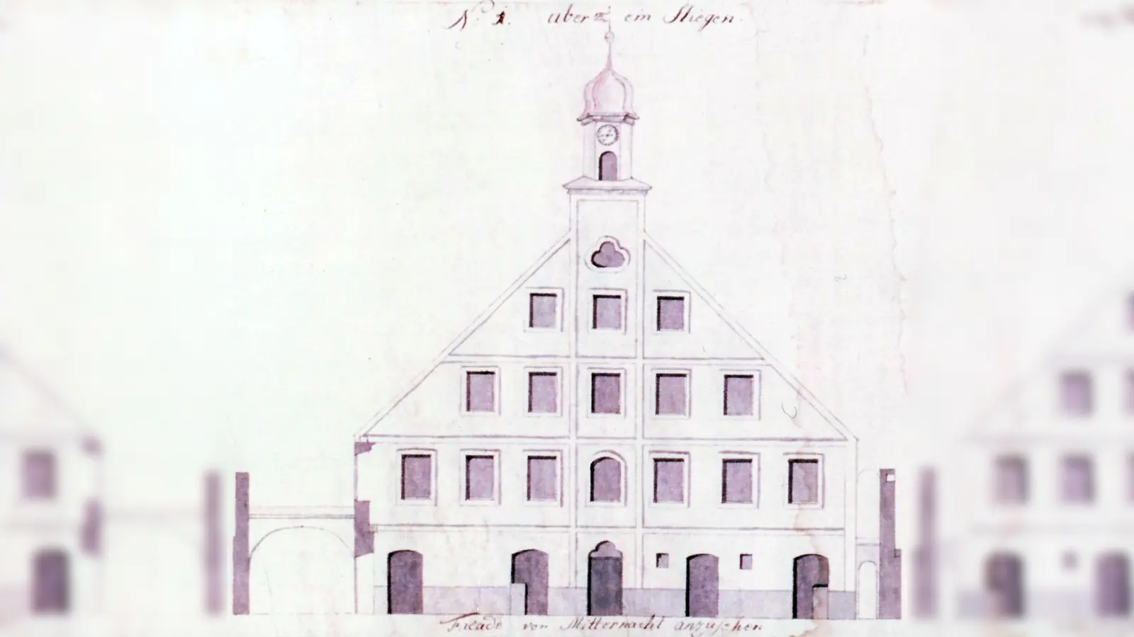 Das Grafinger Rathaus, in dem Max Joseph Wagenbauer vor 250 Jahren geboren wurde, in einem Plan von 1799. Am 31. Juli erfährt man mehr über ihn. (F: Archiv der Stadt Grafing)