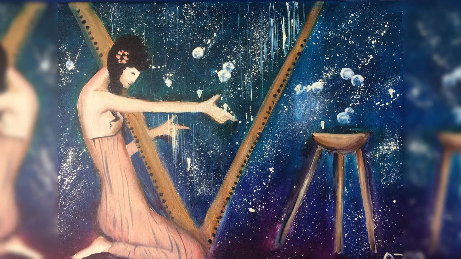 Ein Werk aus der Ausstellung "Aus Moskau, München und Berlin mit Liebe" im Stadtteilladen baum20. (Foto: VA)