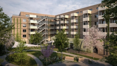 So soll das neue Gebäude an der Meindlstraße einmal aussehen. (Foto: PARKELF)