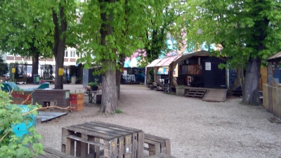 Die Stadt will den Giesinger Grünspitz an der Ecke Tegernseer Landstraße/Martin-Luther-Straße umgestalten. Die Arbeiten sollen im Herbst 2024 beginnen. (Archivbild: bas)