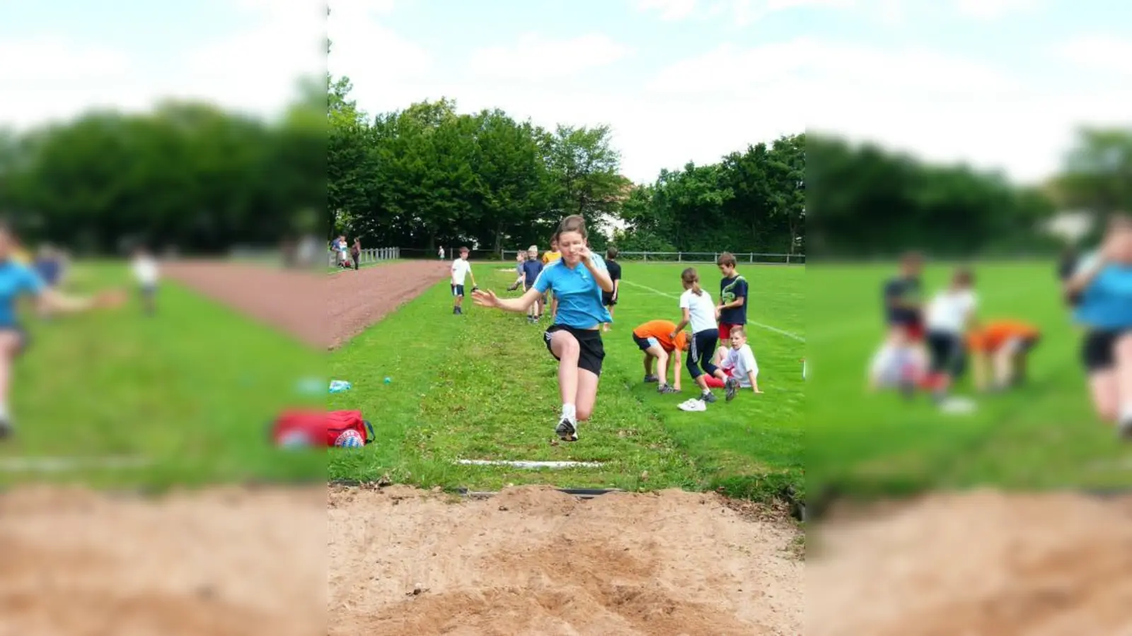 „Springen, weit wie ein Känguru“, war das Motto des Sprungwettbewerbs beim Leichtathletikteil. (Foto: ESV Neuaubing)
