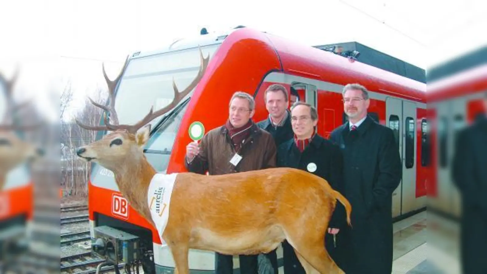 Grünes Licht für den S-Bahn-Haltepunkt „Hirschgarten” gaben v.l. Stefan Wiegand, Klaus Dieter-Josel , Hans Peter Göttler und Alexander Reissl. (Foto: bb)