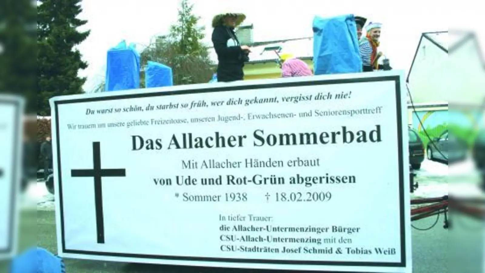 Öffentliche Trauer der CSU um das Allacher Sommerbad. (Foto: ck)