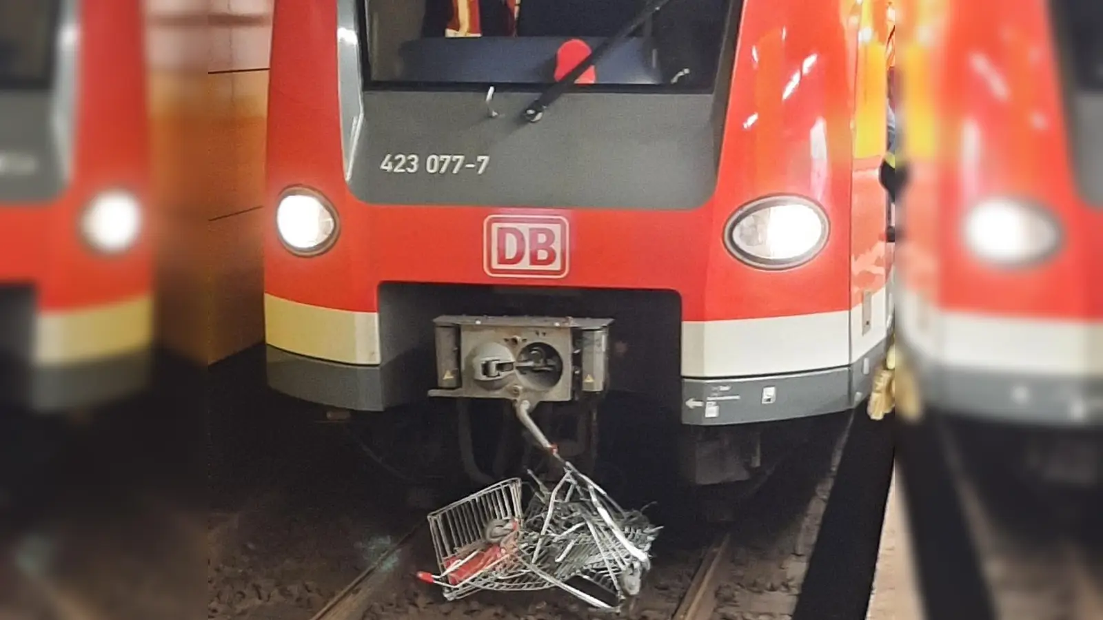 Ein Einkaufswagen im Gleis hat am Montagabend den S-Bahnverkehr auf der Stammstrecke lahmgelegt. Der Verursacher wurde festgenommen. (Foto: Bundespolizei)
