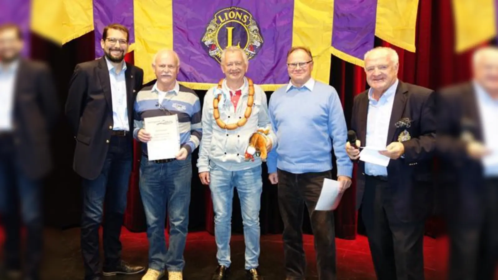 Die Gewinner vom letzten Jahr (v.l.n.r.): Dr. Harald Leonpacher (Präsident Lions Club), Heinz Tschernoster, Erhard Seidl, Paul Daffner, Alois Knürr (Lions Club).  (Foto: Guido Breuer)