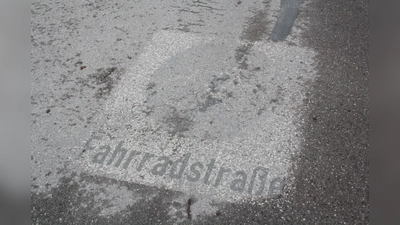 Die Markierungen, die die Marschnerstraße als Fahrradstraße erkennbar machen, sind längst nicht mehr gut zu sehen. (Foto: job)