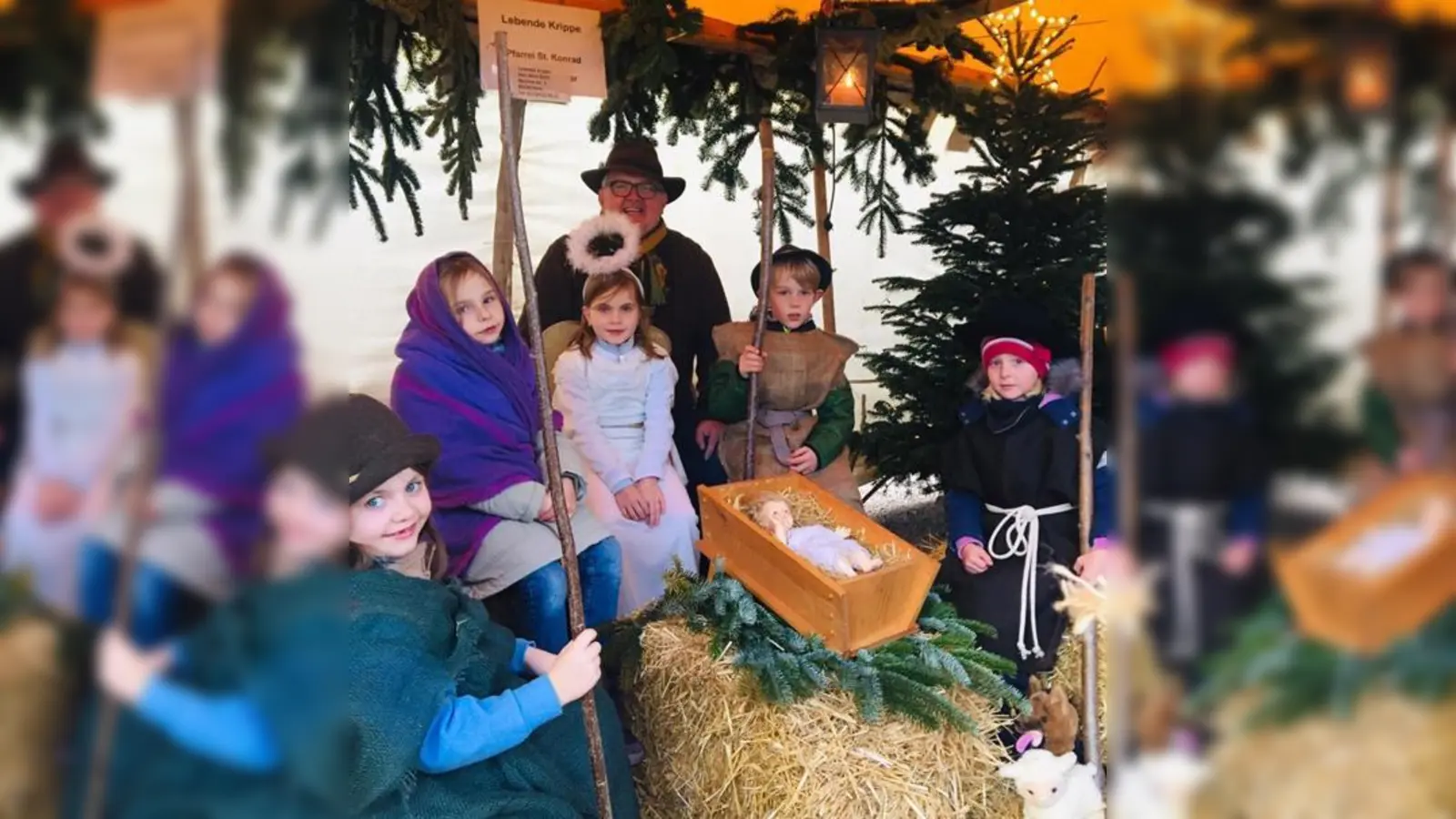 Zum siebten Mal gab es auf dem Haarer Christkindlmarkt eine lebendige Krippe.  (Foto: Privat)