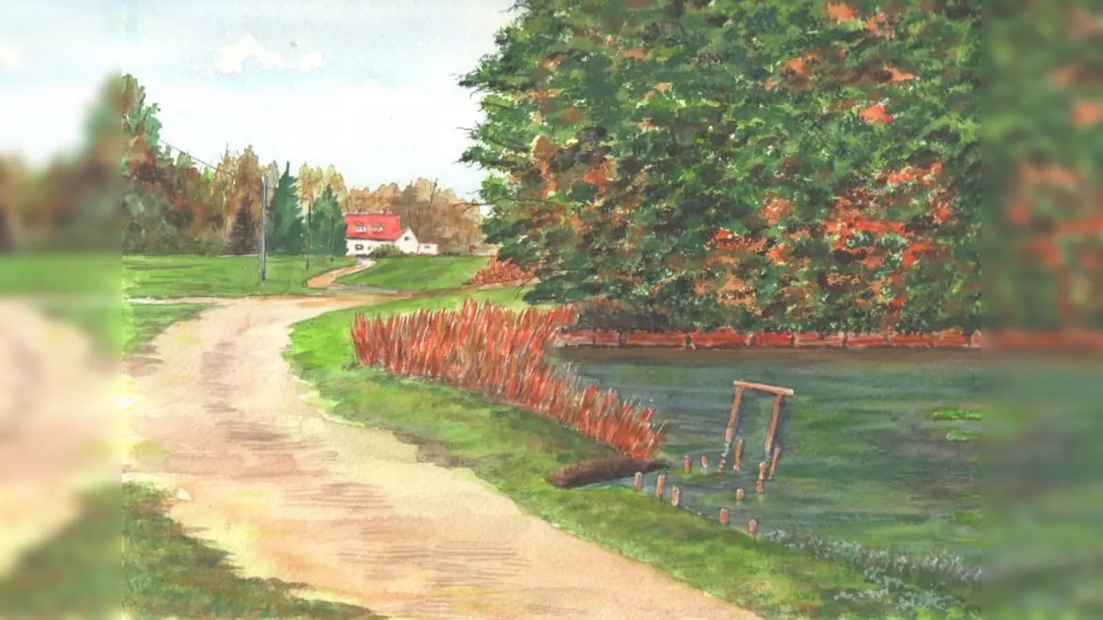 Der Warnberger Weiher - gemalt von Karl Hirsch. (Foto: Karl Hirsch)