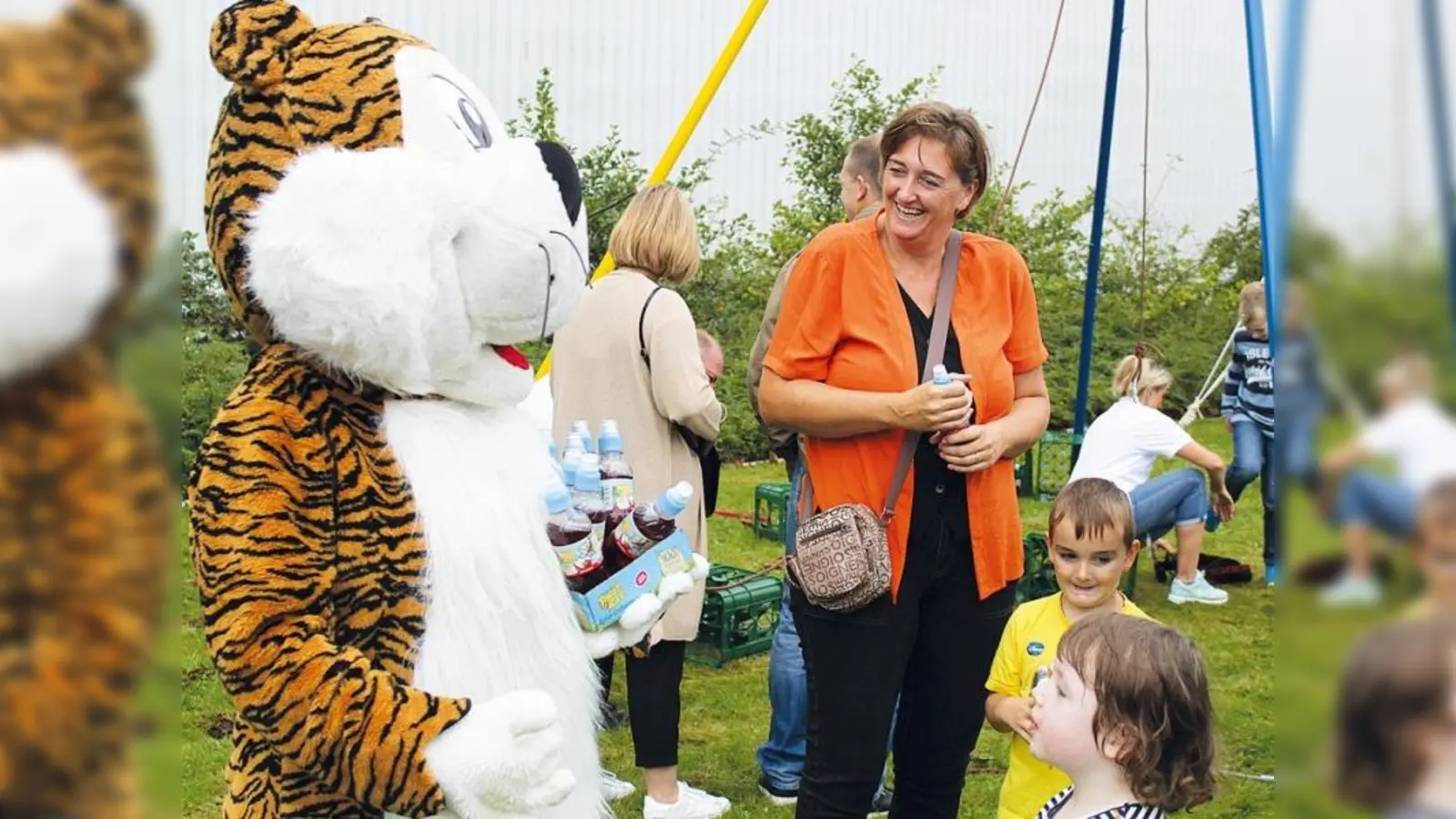 Für die Kinder ist das HIT-Maskottchen beim großen Geburtstagsfest in Parsdorf unterwegs. (Foto: HIT)