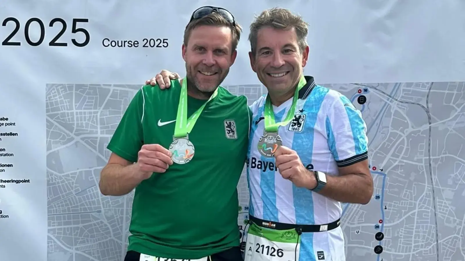 Glücklich im Ziel: Christian Dierl und Gernot Mang. (Foto: TSV 1860)