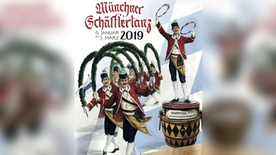 Mit diesem Plakat kündigen sich die Schäffler in München und Umgebung ganz traditionell an. (Bild: Fachverein)
