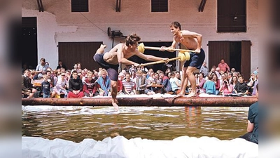 Florian Waxenberger und Felix Fischer beim Fischerstechen: Hier gibts keine Geschenke!	 (Foto: FC Lengdorf)