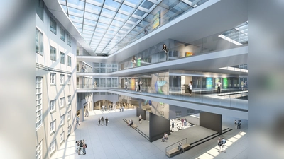 Visualisierung des künftigen Atriums des Stadtmuseums. (Grafik: Auer Weber)