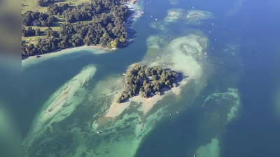 Luftbild von der Roseninsel im Starnberger See. (Foto: Bayerische Schlösserverwaltung)