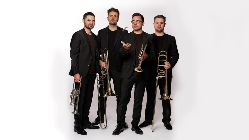 Das Blechbläserquartett Tetra Brass gibt in der Seidlvilla ein interessantes Konzert. (Foto: Rodrigo Stix)