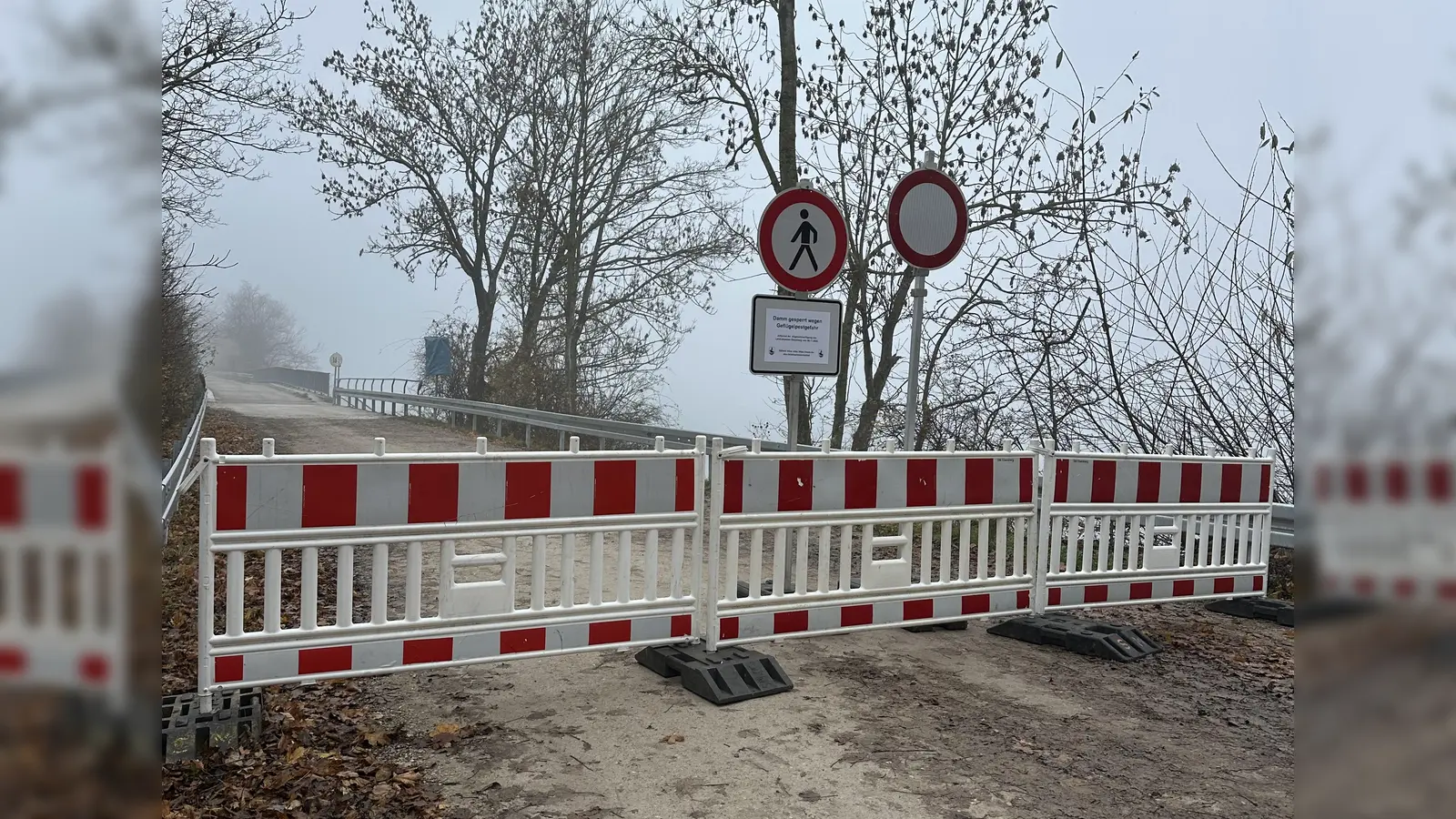 Aufgrund einiger Vogelgrippe-Vorfälle musste der Mitteldamm des Speichersees für Spaziergänger leider gesperrt werden. (Foto: © Landratsamt Ebersberg )
