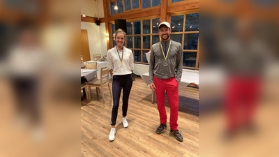 Die diesjährigen Clubmeister Madeleine Orlowski und Florian Gillitz. (Foto: Golfclub Starnberg)