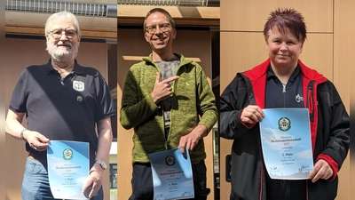 Erfolgreiche Schützen (v.l.) Klaus Schokolinski, Björn Wolf und Kathrin Fischer. (Foto: DG Höhenkirchen-Siegertsbrunn)