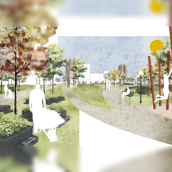 Im Zuge des Neubauvorhabens am Oberwiesenfeld soll auch ein öffentlicher Park entstehen, geplant vom Landschaftsarchitekturbüro Studio Vulkan. (Archivbild: Studio Vulkan)