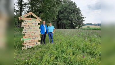 Der stellvertretende BBV Kreisobmann Michael Hamburger und Landwirt Thomas Bachmaier. (Foto: Michael Hamburger)