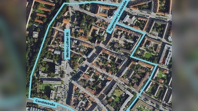 Das Klimaquartier Martin-Luther-Straße liegt im Herzen Giesings. (Foto: RKU/GeoInfoWeb)
