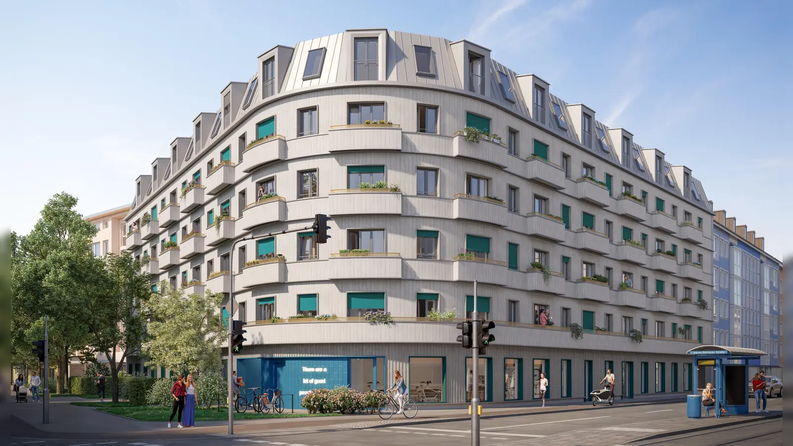 So soll das neue Wohnprojekt in der Agnes-Bernauer-Straße 51 nach aktuellen Plänen des Büros N-V-O Architekten aussehen. (Foto: Urban Progress)