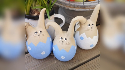 Fröhliche Osterdeko findet man auf dem Hobbykunst-Markt.  (Foto: hw)