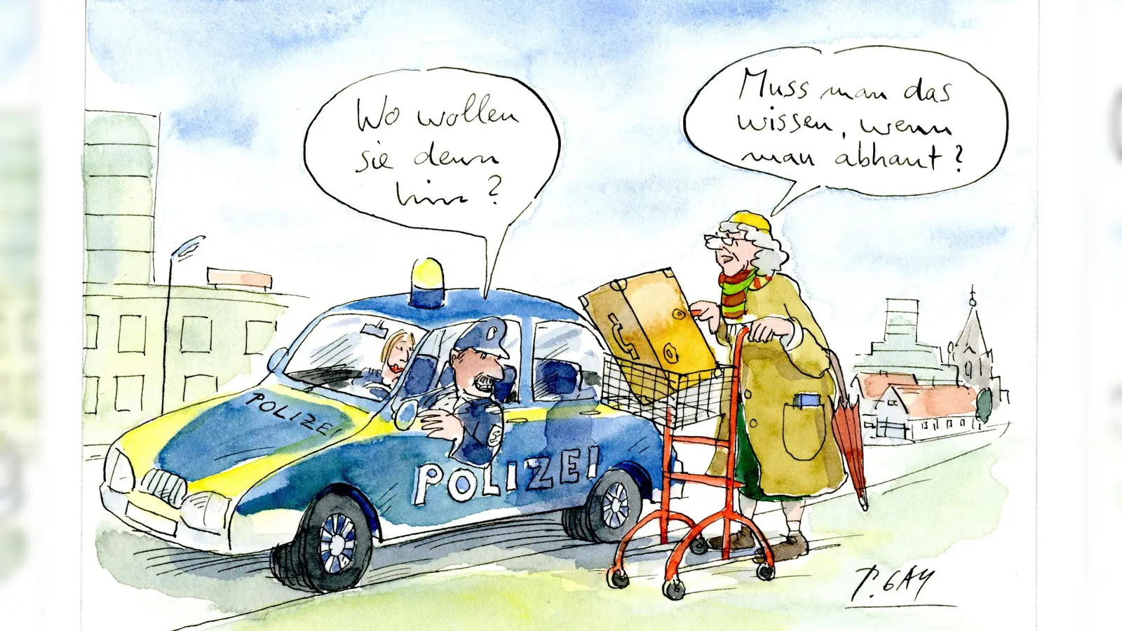 Peter Gaymann geht in seinen Karikaturen das Thema Demenz mit Humor an. (Foto: Peter Gaymann, www.gaymann.de)