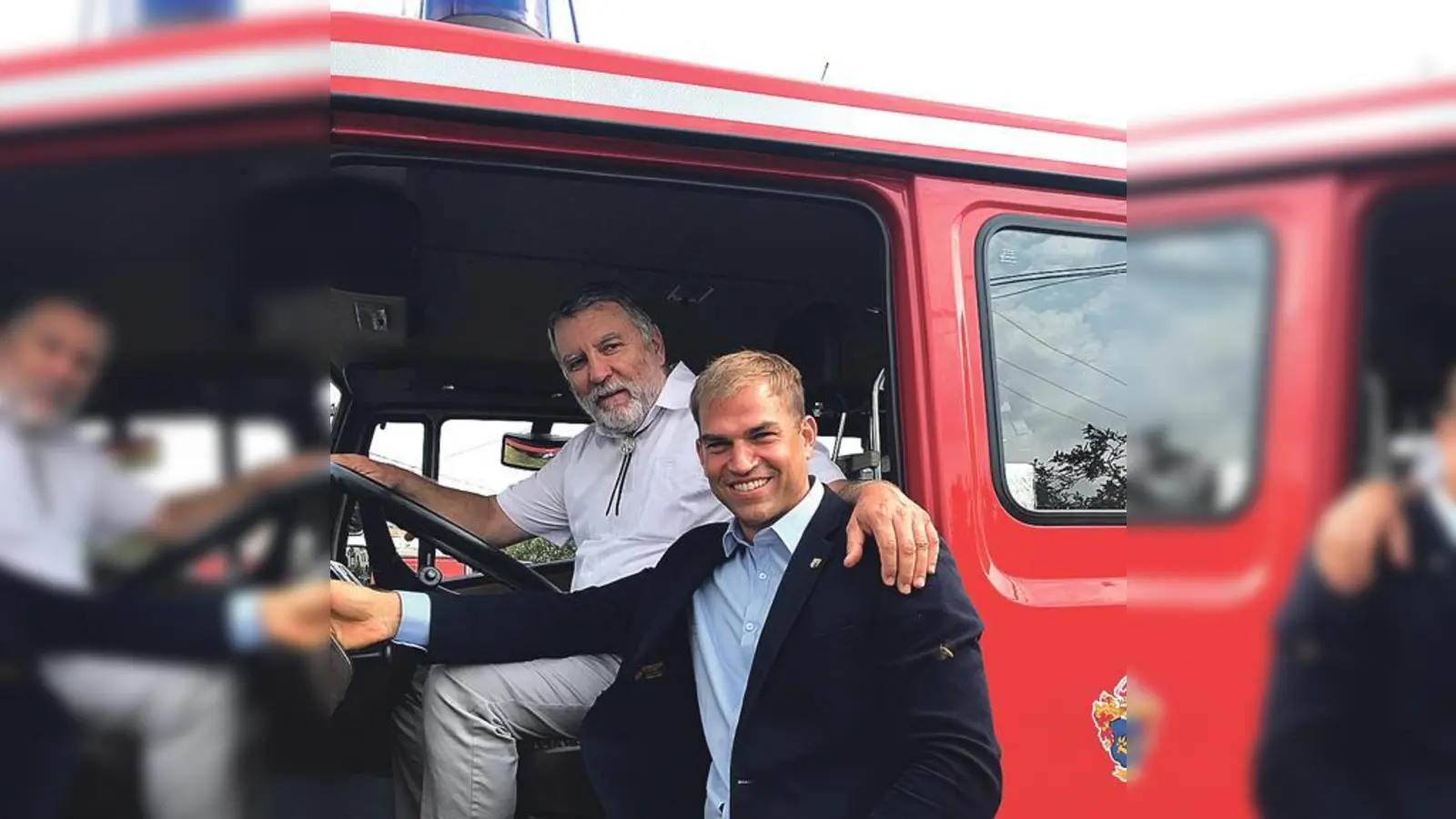 Kirchheims Bürgermeister Maximilian Böltl mit László Székely, Bürgermeister der ungarischen Gemeinde Páty. 	 (F.: Gemeinde)