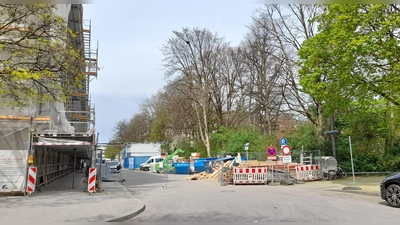 Seit Sommer 2023 ist die Geolrtstraße im Abschnitt zwischen Heimeranstraße und Kazmairstraße baustellenbedingt gesperrt. (Foto: kö)