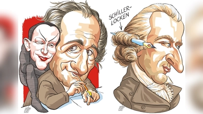Auch Goethe und Schiller hat der Karikaturist Franz Eder verewigt. (Bild: Franz Eder)