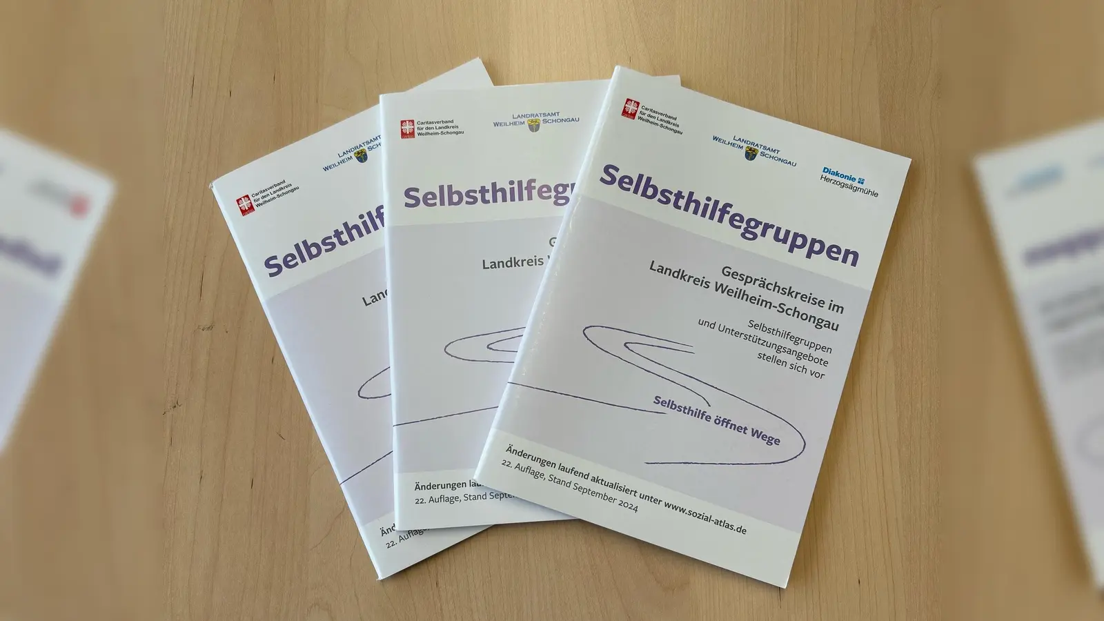 Wertvolles Büchlein über das Selbsthilfeangebot: die neue Selbsthilfebroschüre in der 22. Auflage. (Foto: Landratsamt Weilheim-Schongau)