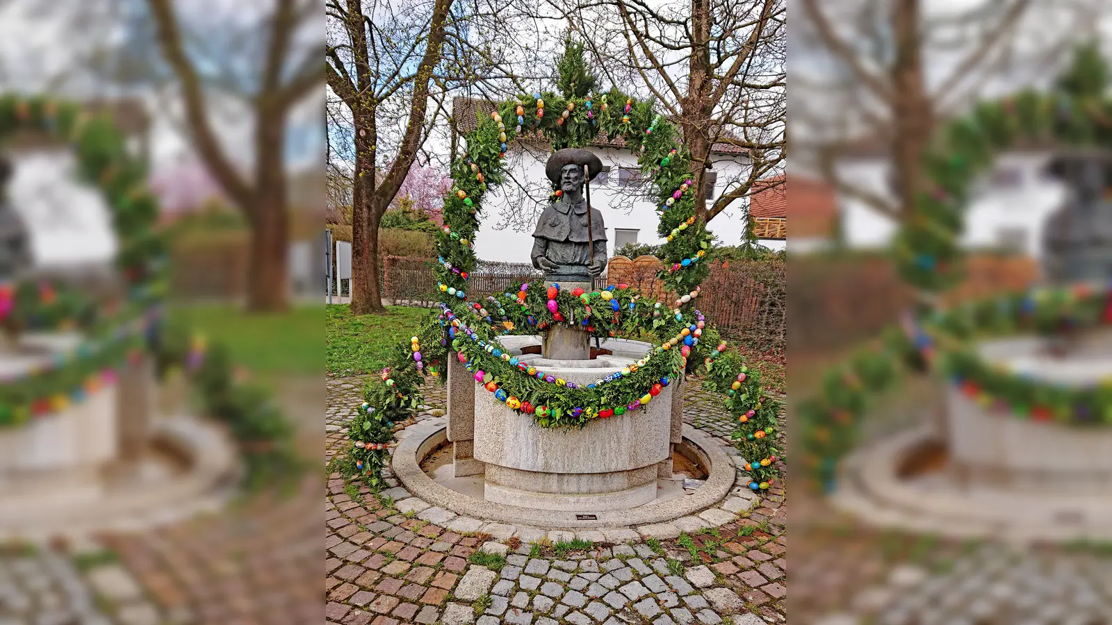 Der Heimatpflegeverein gestaltet den Osterbrunnen. (Foto: Heimatpflegeverein)