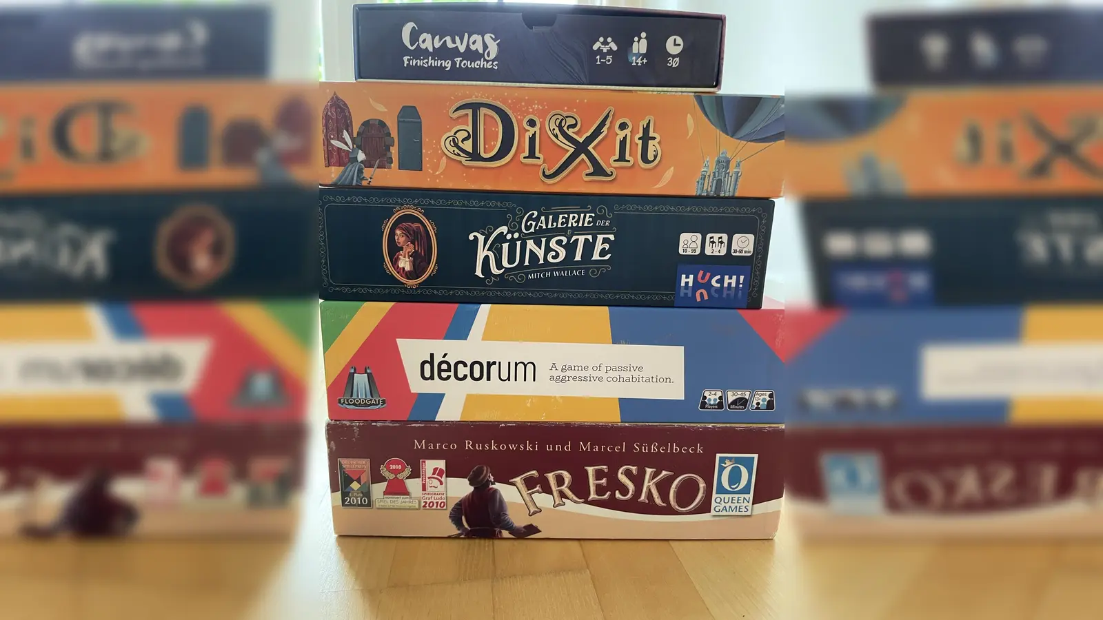 Ein Stapel Kunst – spielbar am Brettspieltag am Samstag, 13. Juni.<br> (Foto: Brettspielverein Oberföhring)