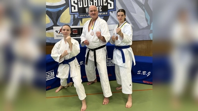 Bei den „Süd Games” dabei (von links): Luzie Marsen, Alex Kaufmann und Luisa Brötz. (Foto: 1. Budo-Verein Herrsching e.V.)