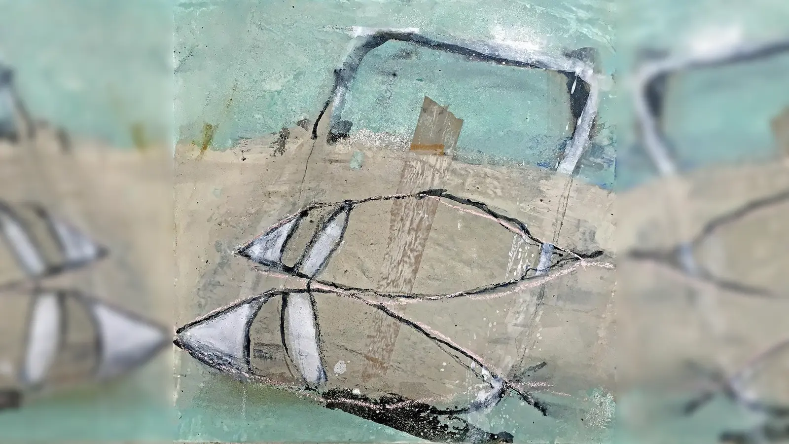 "Linien, Kratzer und Krakeleien" durchdringen die flächigen Farbaufträge. (Foto: Christine Heinrich)